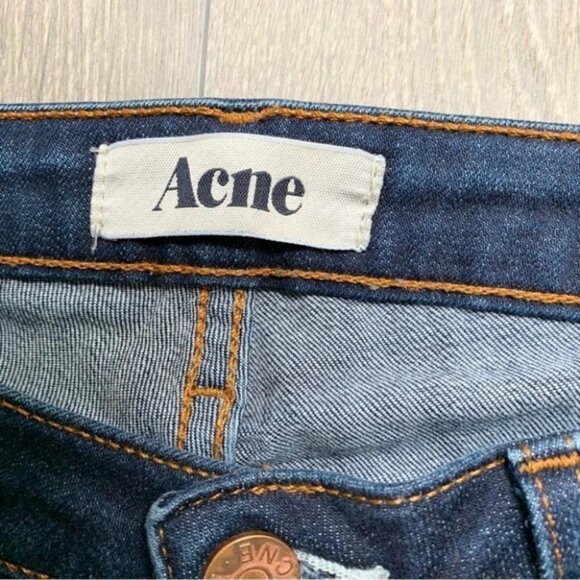 Acne Studios Kex Soft Raw Straight Leg Skinny Jeans Dark Wash Low rise Size 27 - Picture 10 of 15